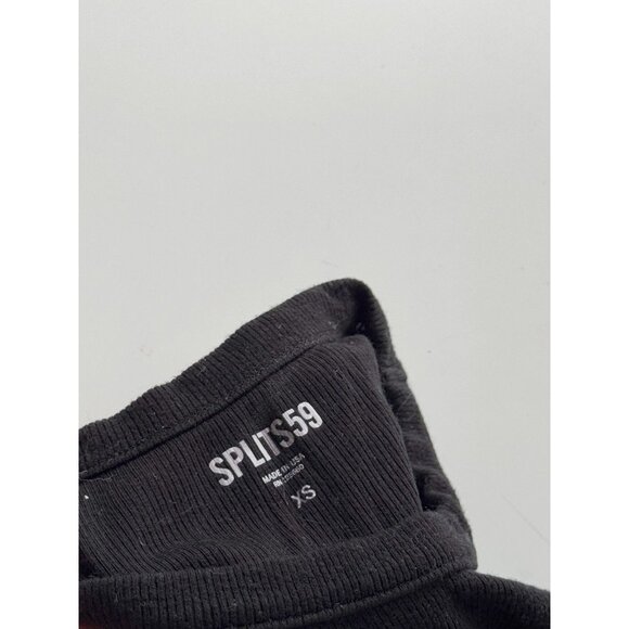 SPLITS59 Kiki Black Modal Baby Ribbed Jersey Full Length Racerback Tank, Size XS - Picture 8 of 10